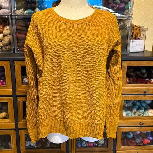 Madewell Mustard Small High/Low hem Sweater - Picture 1 of 4